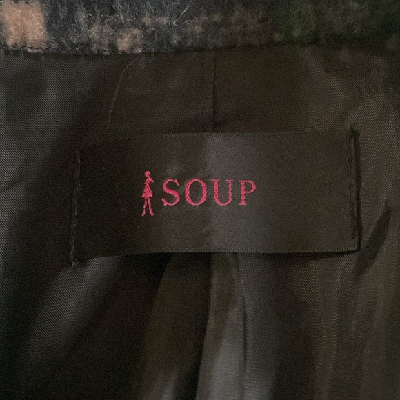 SOUP WOMEN’S Med S. Checkered Green Coat. 60% Polyester, 30% Wool, 10% Rayon, - Picture 8 of 8